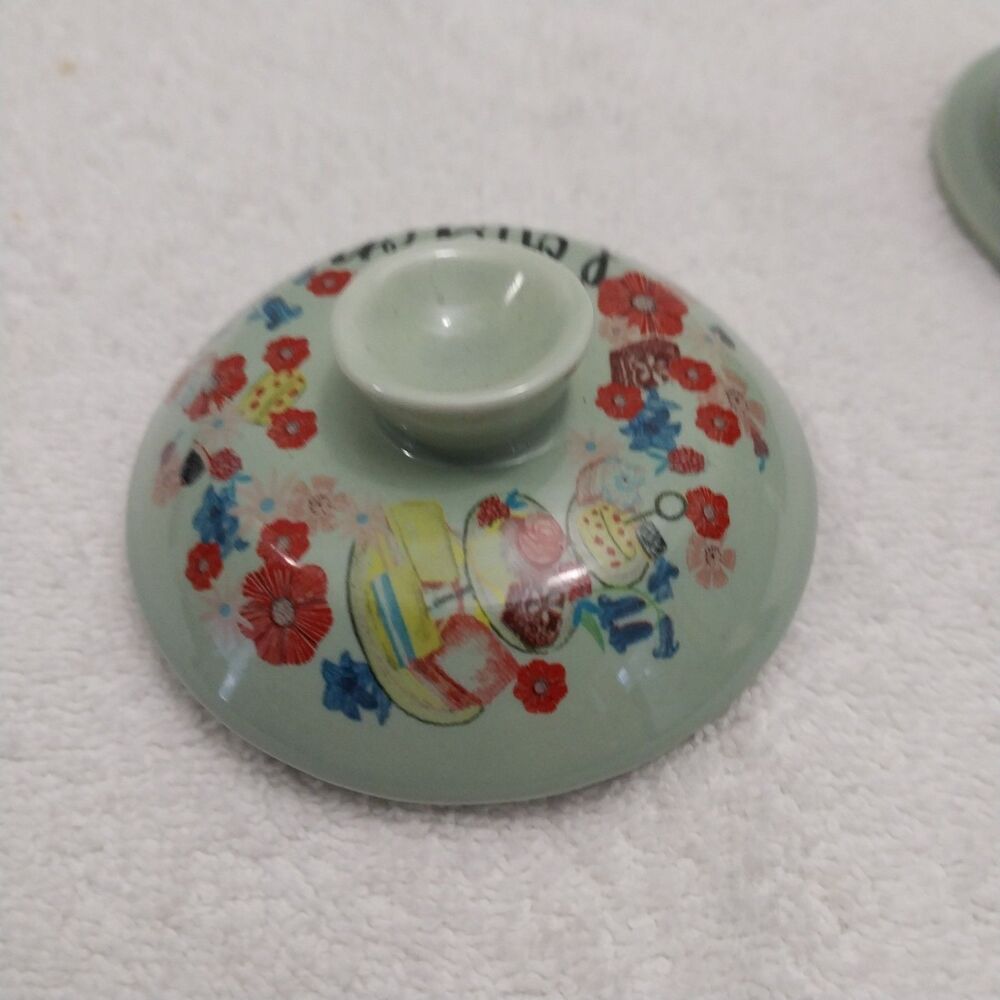 Covered TEA CUP With infuser London Green World Market Made In China #C029 - Picture 9 of 10